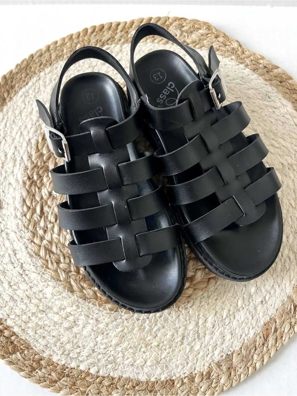 Art Class Girls Black Strappy Platform Sandals